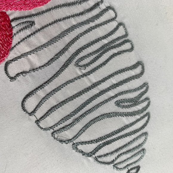 E&E Embroidered Pink Gray Flower Throw Pillow Sofa Bed - Picture 5 of 7